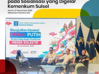 Dispar Makassar Nara Sumber dalam Sosialisasi Bertemakan “Mewujudkan Koperasi Merah Putih Berdaya Saing dengan Pendaftaran Merek Kolektif